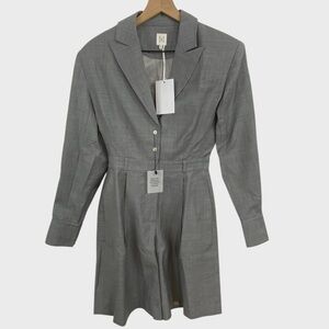 HELSA NWT Grey Wool The Short Meeting Tailored Blazer Style Romper Size XS